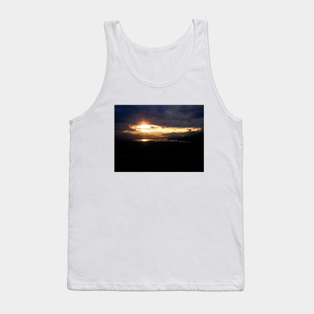 Sunset landscape photography,  lake and mountain on cloudy sky Tank Top by marghe41